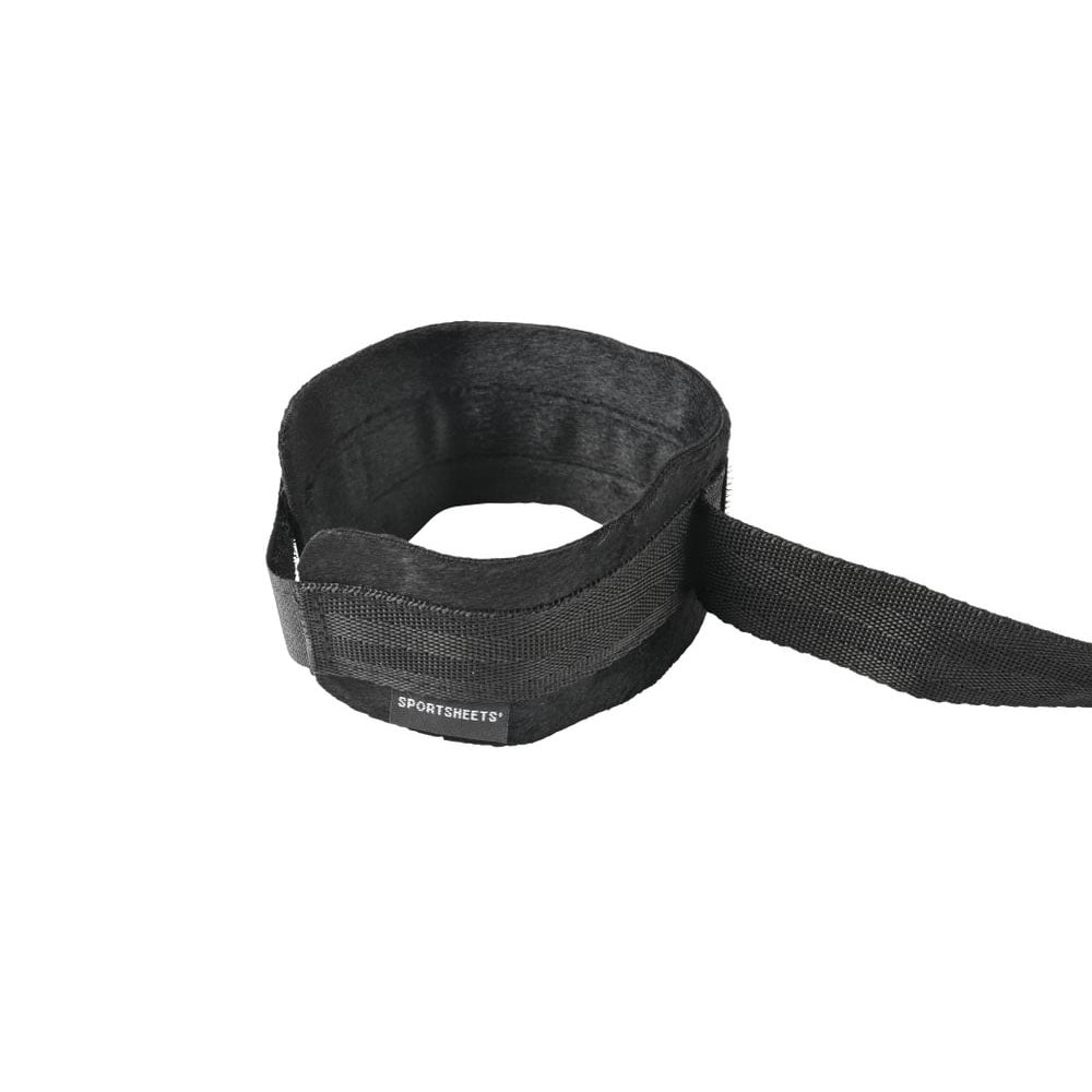 Sportsheets Velvet Noir Adjustable Hog Tie & Cuff Set Black Restraints