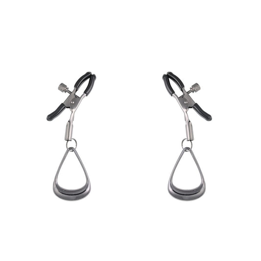 Sportsheets Velvet Noir Tuggable Nipple Clamps Gunmetal Adjustable Nipple Restraints