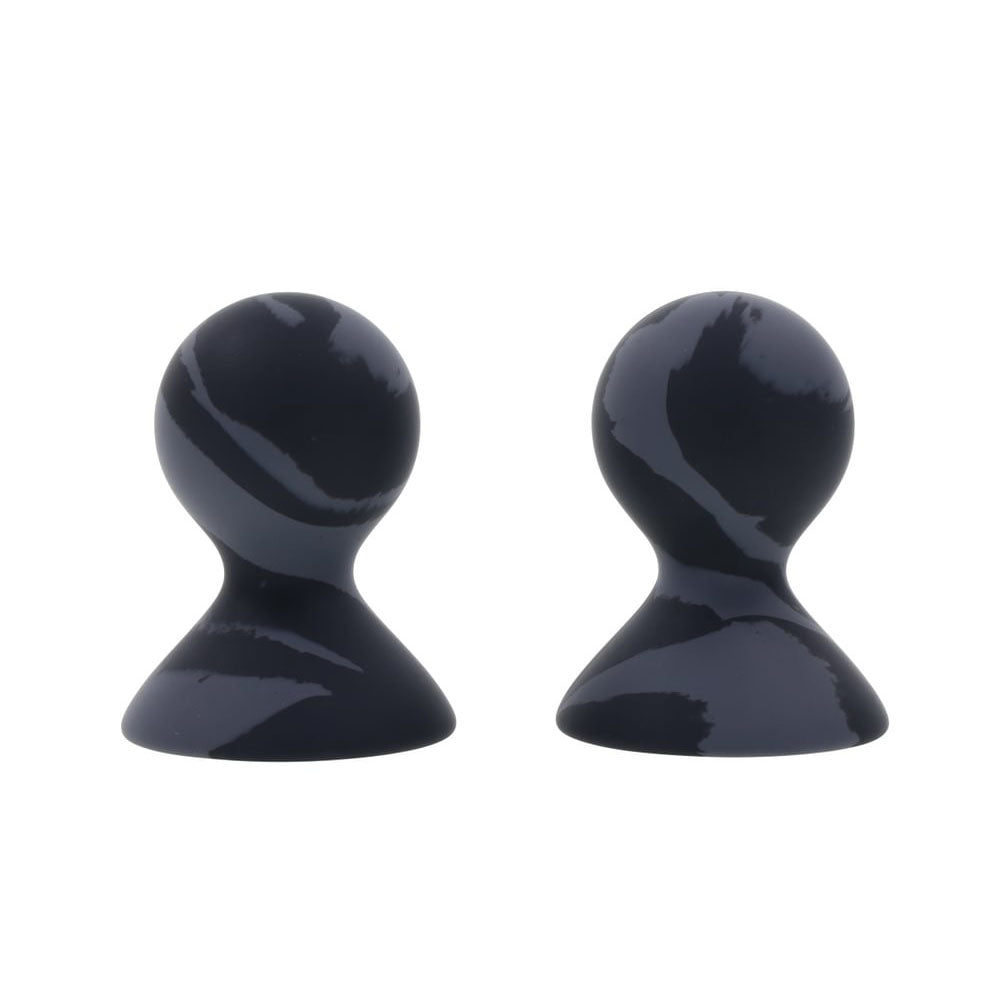 Sportsheets Velvet Noir Silicone Nipple Suckers Black/Grey Nipple Suckers Set Of 2