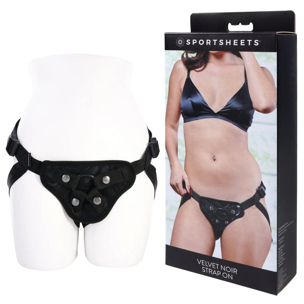 Sportsheets Velvet Noir Strap On Black Adjustable Strap On Harness (No Probe Included)