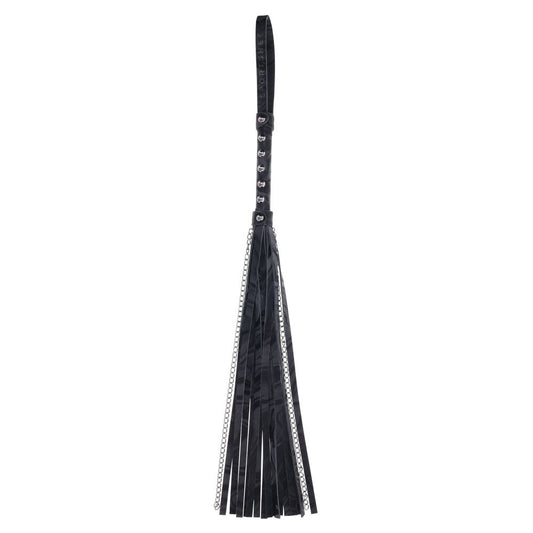 Sportsheets Velvet Noir Chain Flogger Black 43 Cm Flogger Whip