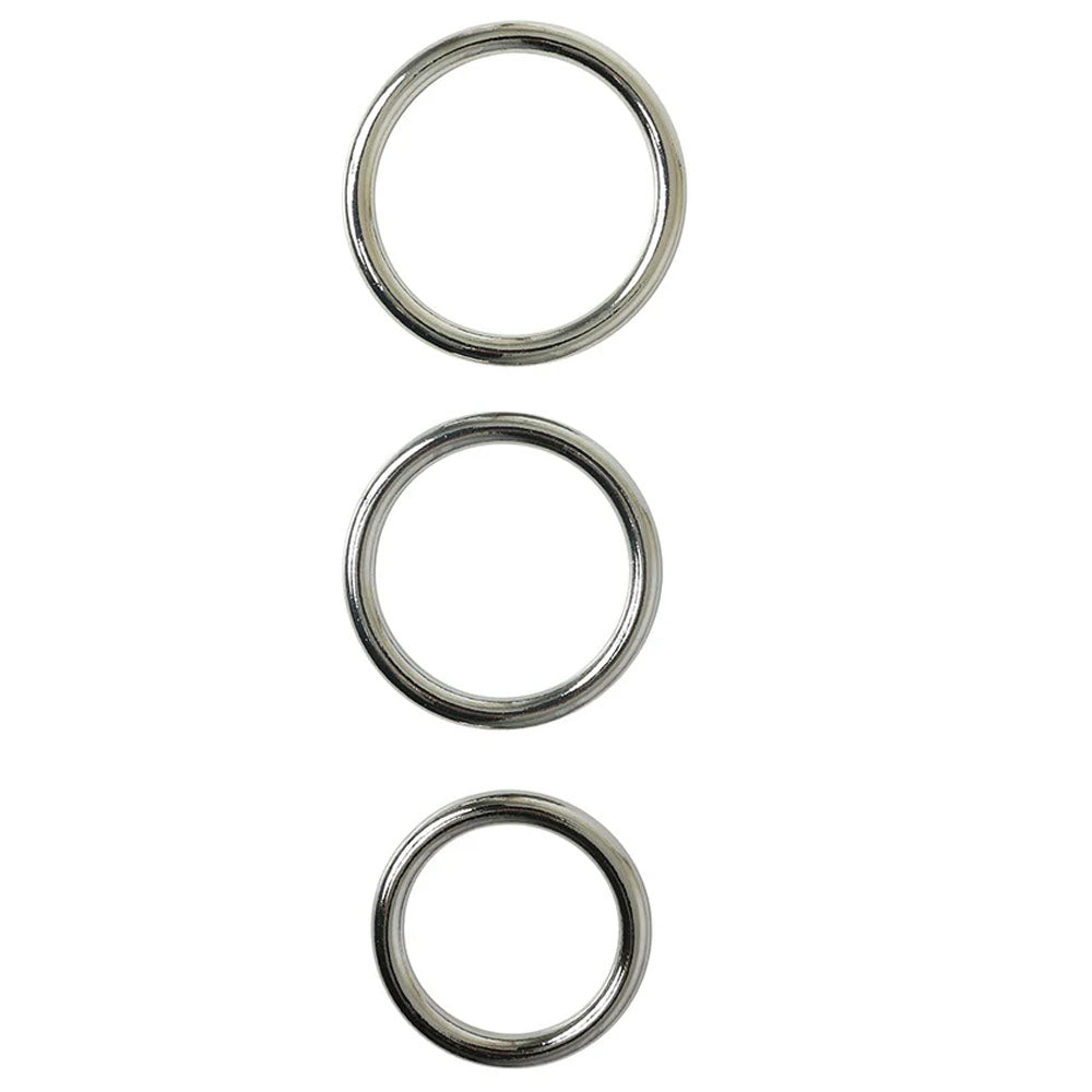 Sportsheets Seamless Metal O Ring 3 Pack Metal Rings Set Of 3 Sizes
