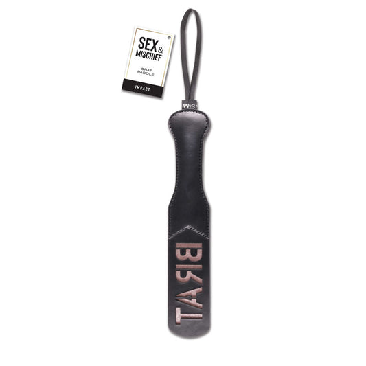 Sex & Mischief Brat Paddle Black Spanking Paddle