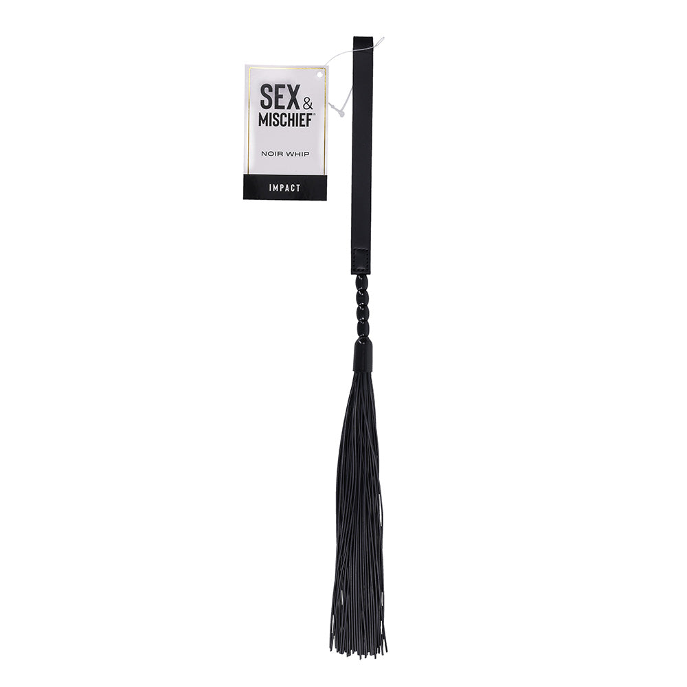 Sex & Mischief Noir Whip Black 40 Cm Rubber Whip