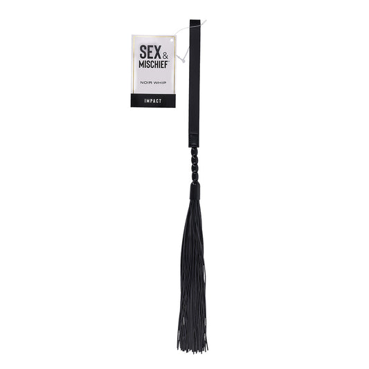 Sex & Mischief Noir Whip Black 40 Cm Rubber Whip