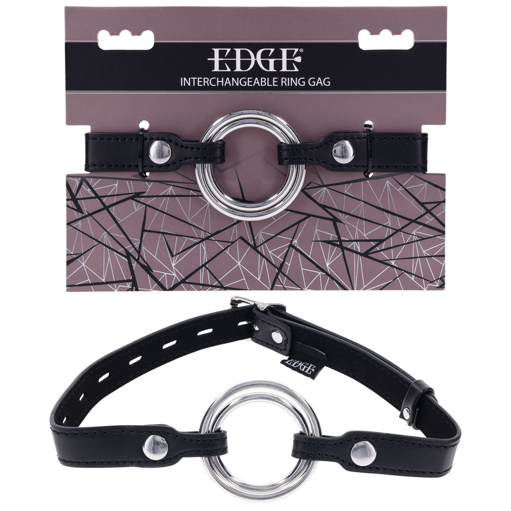 Edge Interchangeable Ring Gag Black Mouth Gag Restraint With 2 Interchangeable Pieces