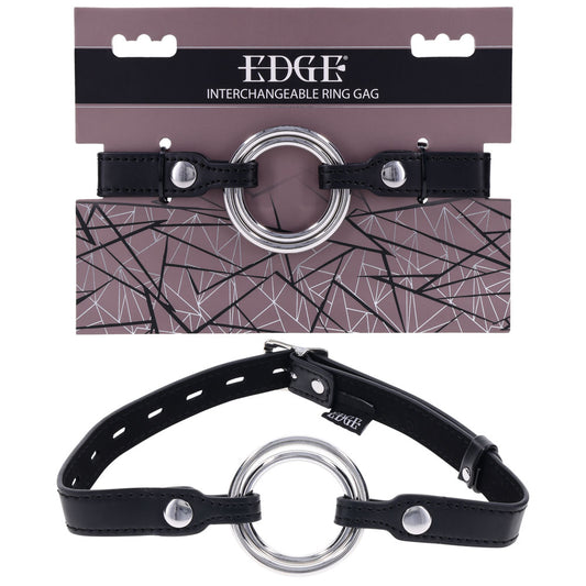 Edge Interchangeable Ring Gag Black Mouth Gag Restraint With 2 Interchangeable Pieces