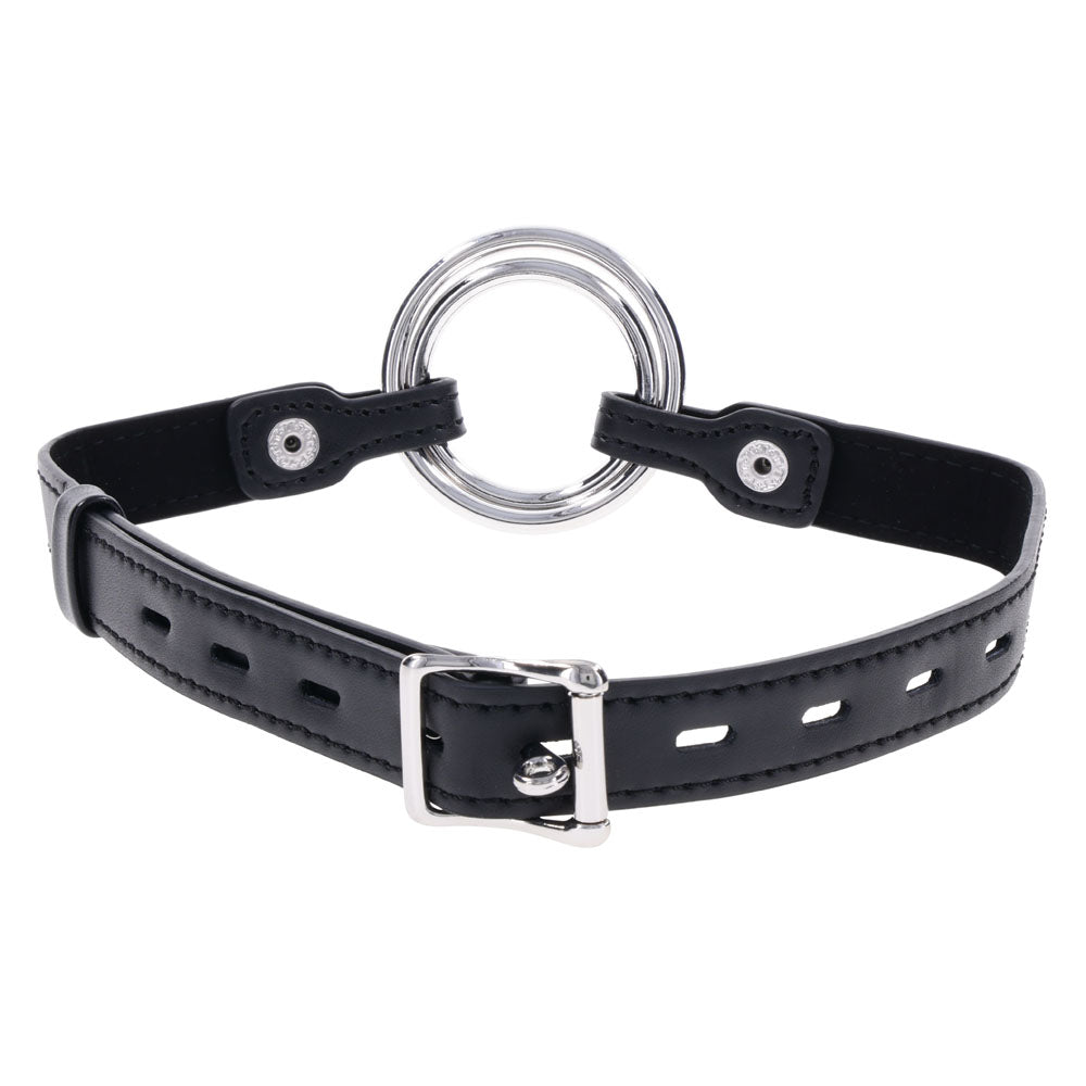 Edge Interchangeable Ring Gag Black Mouth Gag Restraint With 2 Interchangeable Pieces