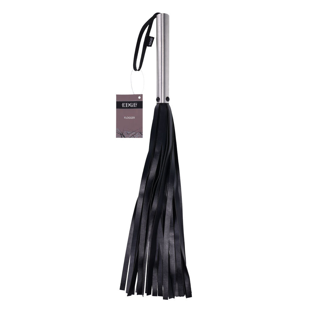 Edge Flogger Black Flogger Whip With Metal Handle