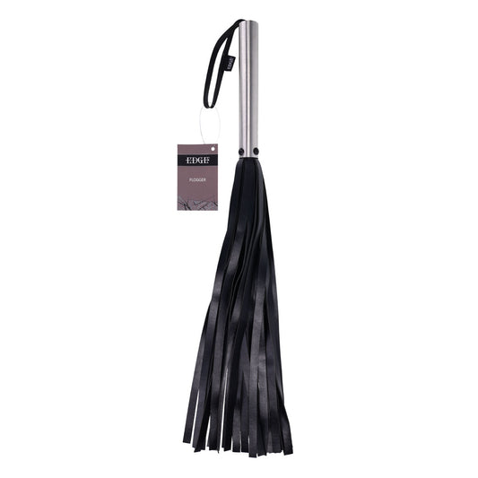 Edge Flogger Black Flogger Whip With Metal Handle