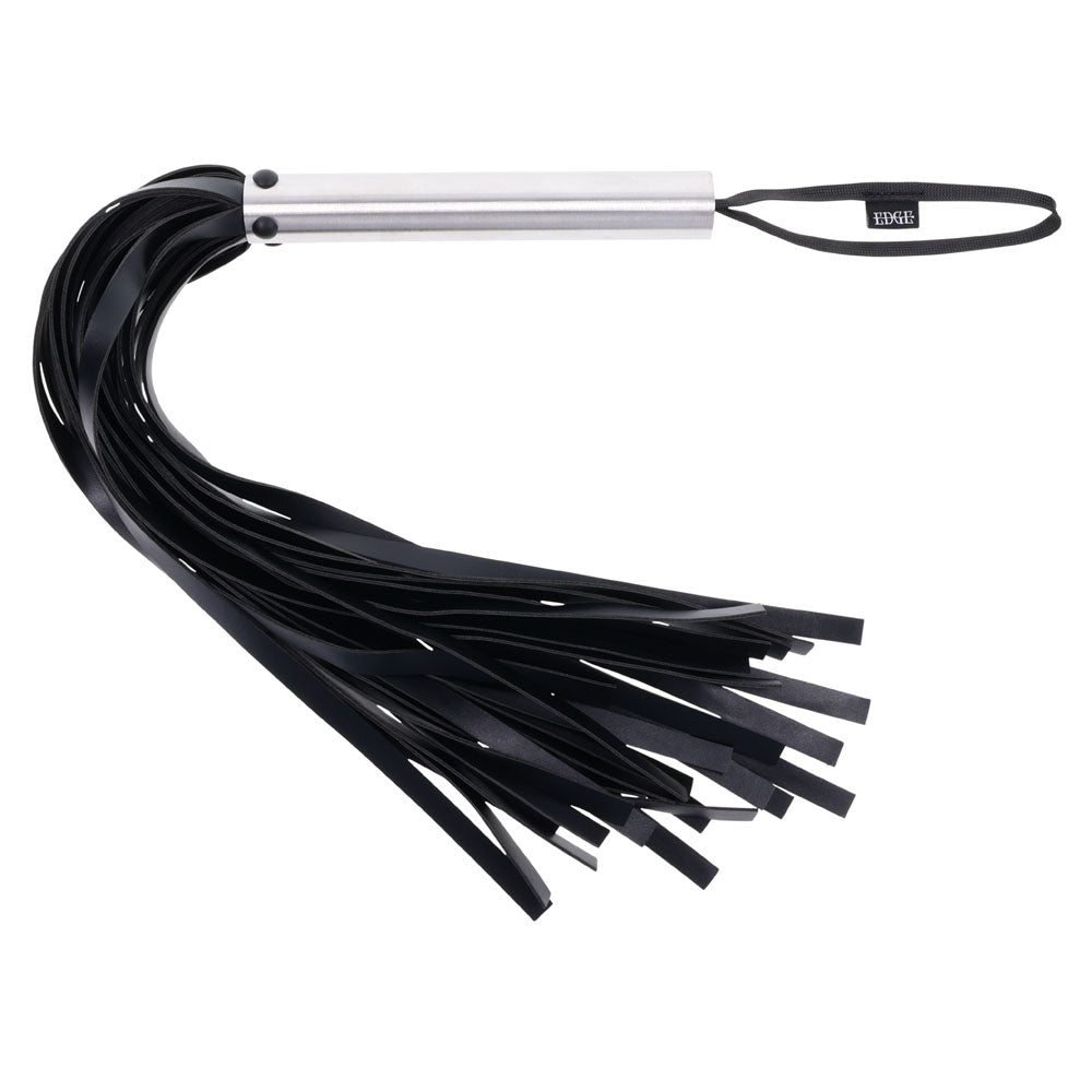 Edge Flogger Black Flogger Whip With Metal Handle