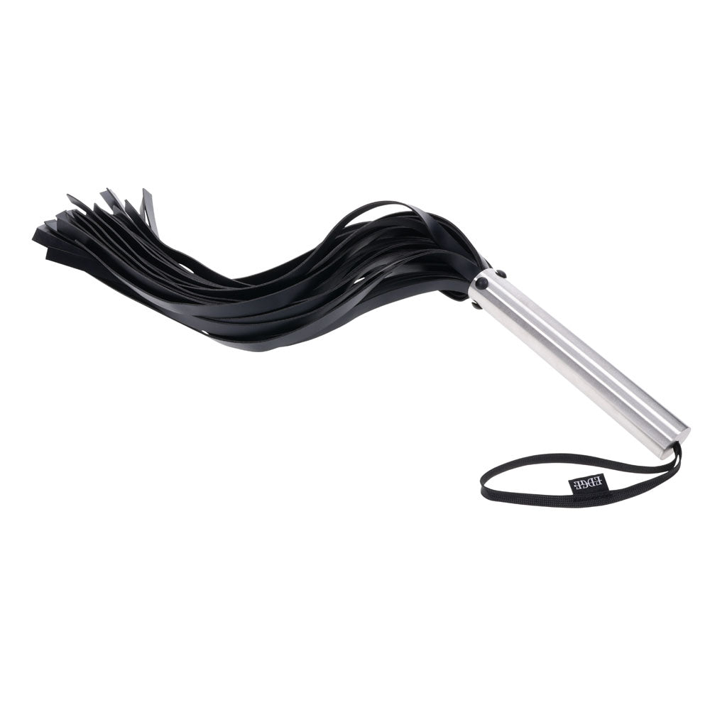 Edge Flogger Black Flogger Whip With Metal Handle