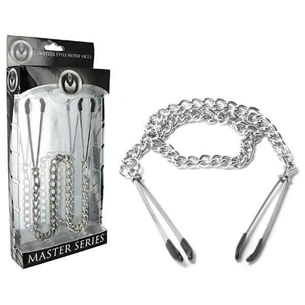 Master Series Reign Tweezer Nipple Vice Metal Nipple Clamps With Chain