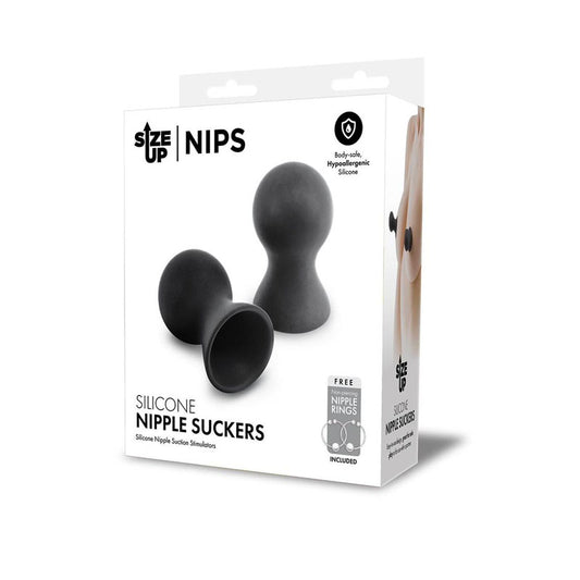 Size Up Silicone Nipple Suckers Black Set Of 2