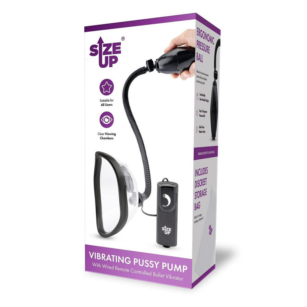 Size Up Vibrating Pussy Pump Clear Vibrating Vagina Pump