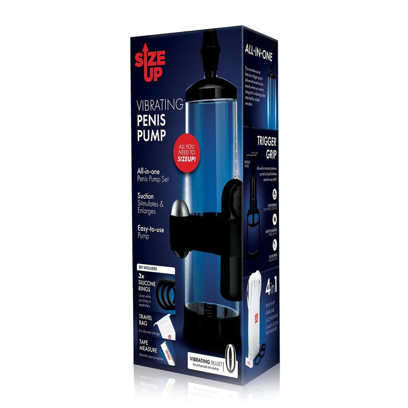 Size Up Vibrating Trigger Penis Pump Clear Vibrating Penis Pump