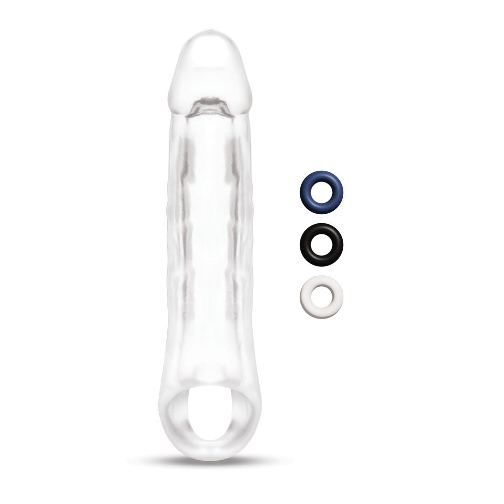 Size Up 2 Inch See Thru Penis Extender With Ball Loop Clear 5 Cm (2'') Penis Extension Sleeve