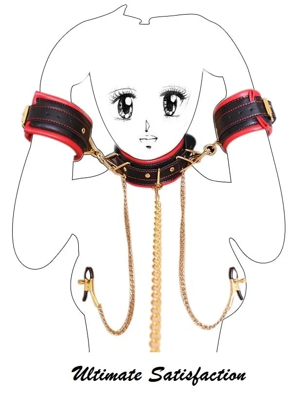 Collar and Cuff Set with Nipple Clamps