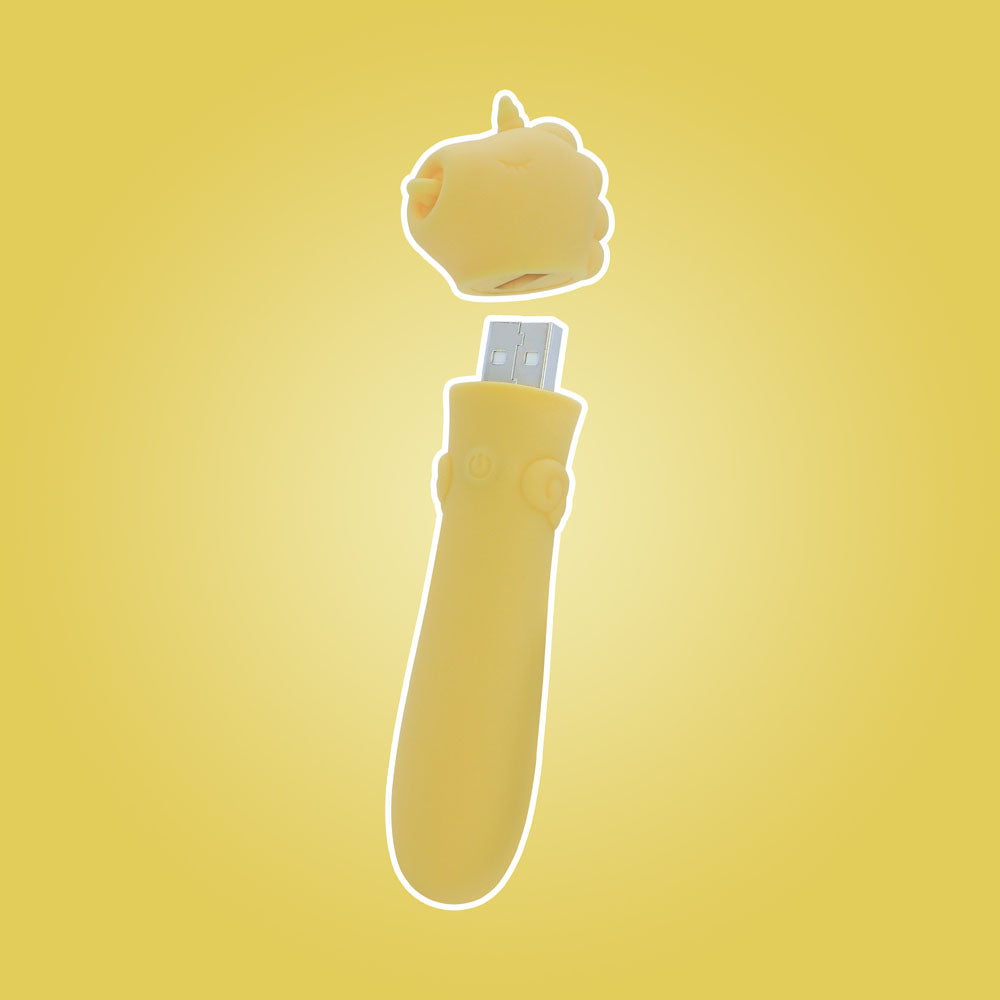 Unihorn Usb Bullet Bean Blossom Yellow Usb Rechargeable Vibrating Bullet