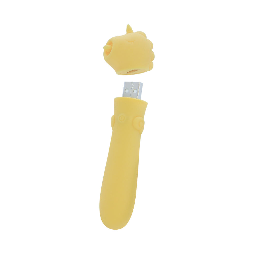 Unihorn Usb Bullet Bean Blossom Yellow Usb Rechargeable Vibrating Bullet