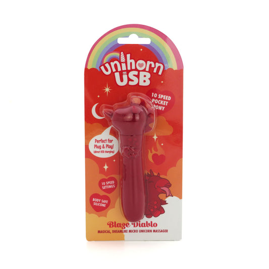Unihorn Usb Bullet Blaze Diablo Red Usb Rechargeable Vibrating Bullet