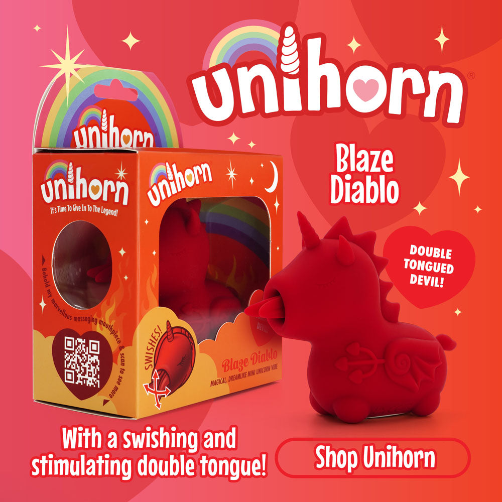 Unihorn Blaze Diablo Red Usb Rechargeable Forked Tongue Flicking Stimulator