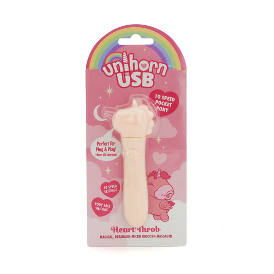 Unihorn Usb Bullet Heart Throb Coral Usb Rechargeable Vibrating Bullet