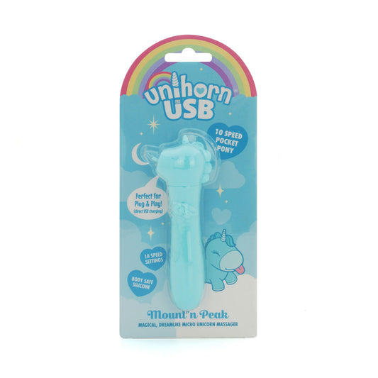 Unihorn Usb Bullet Mount'n Peak Teal Usb Rechargeable Vibrating Bullet