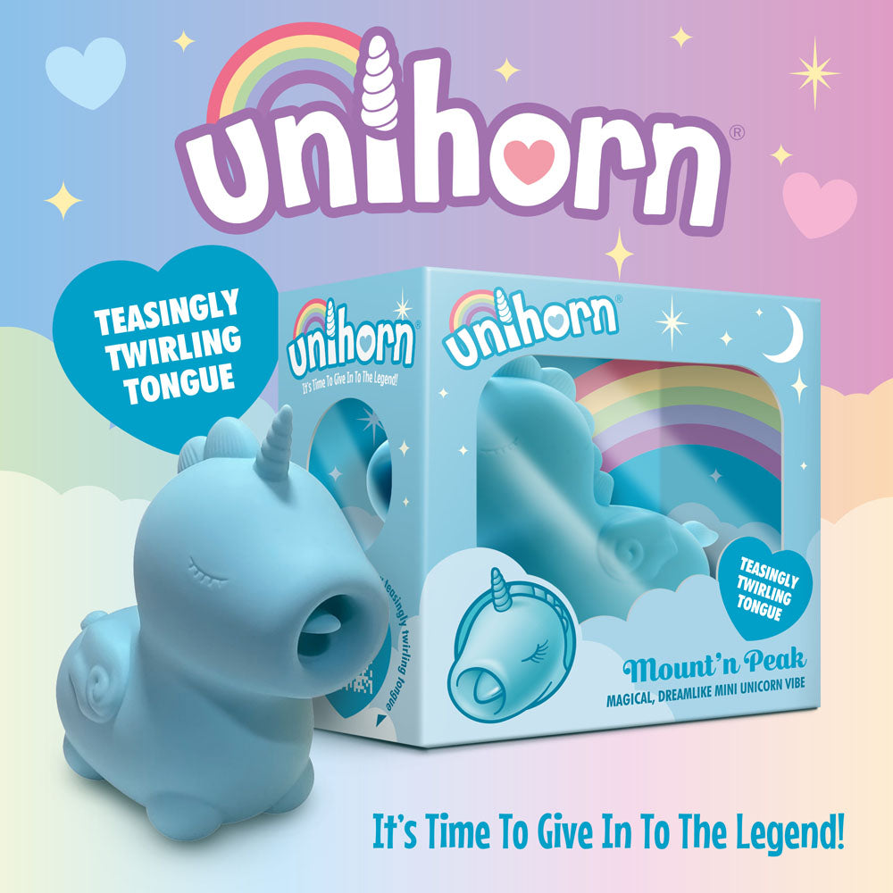 Unihorn Mount'n Peak Teal Usb Rechargeable Flicking Stimulator