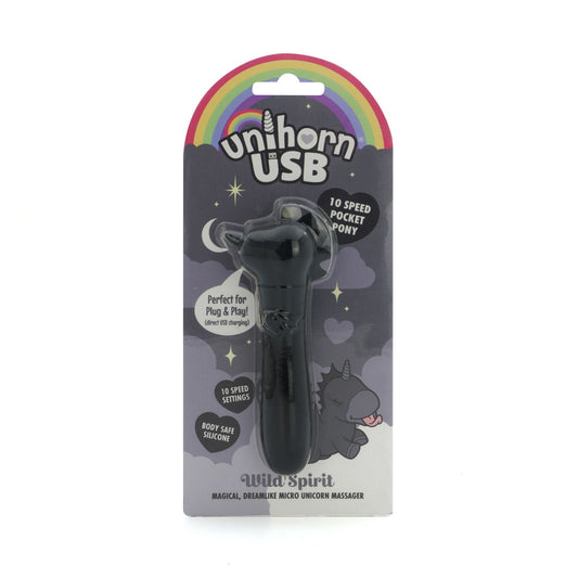Unihorn Usb Bullet Wild Spirit Black Usb Rechargeable Vibrating Bullet
