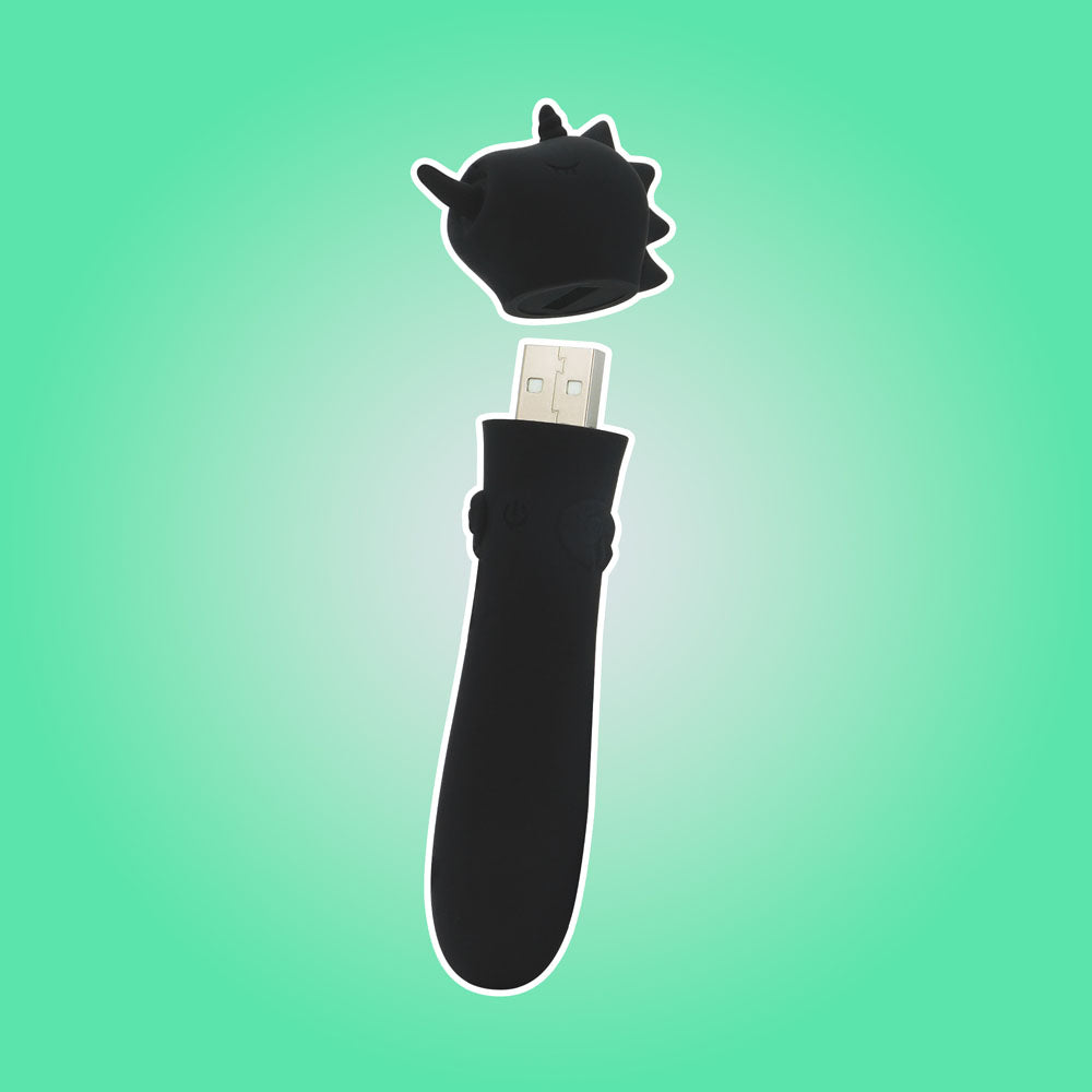 Unihorn Usb Bullet Wild Spirit Black Usb Rechargeable Vibrating Bullet