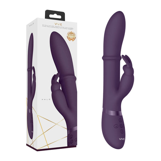 Vive Halo Purple 24.5 Cm Usb Rechargeable Rabbit Vibrator
