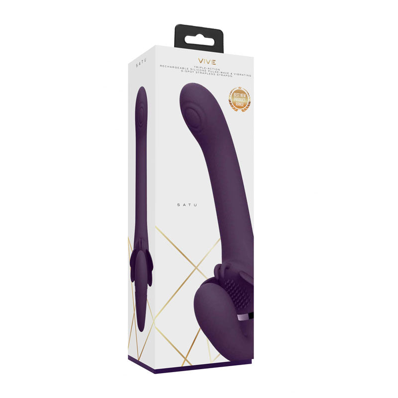Vive Satu Purple 23 Cm Usb Rechargeable Strapless Strap On