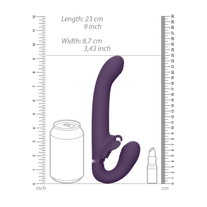 Vive Satu Purple 23 Cm Usb Rechargeable Strapless Strap On