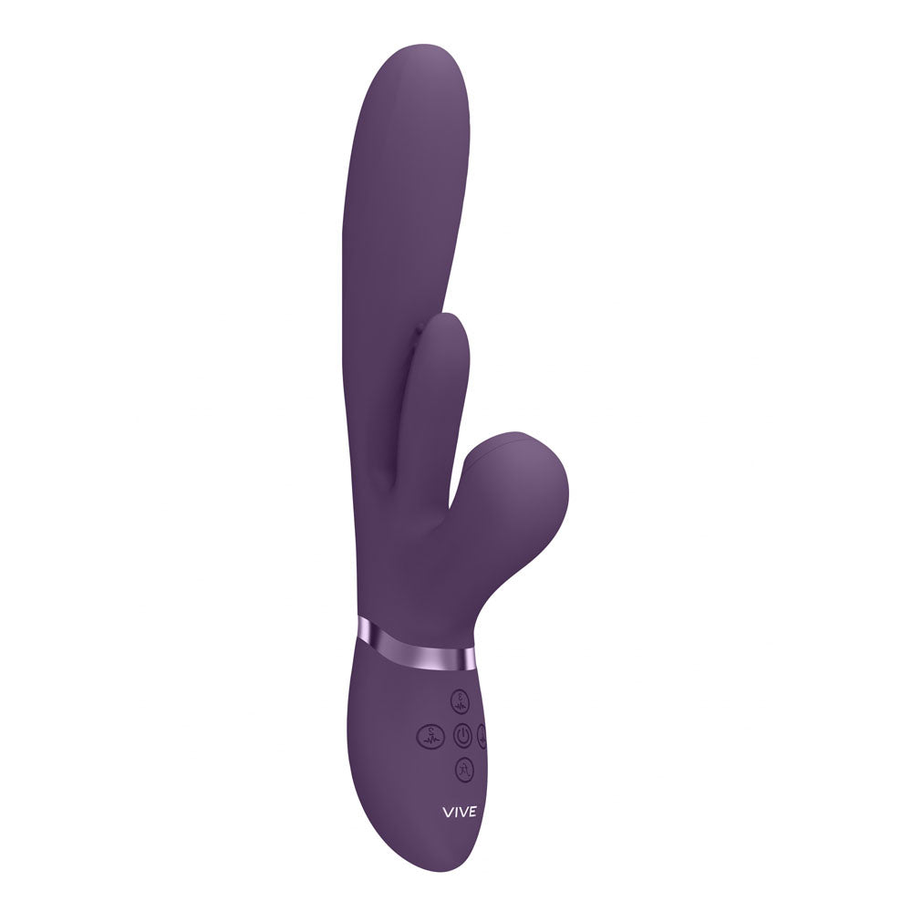 Vive Ena Purple Purple 25 Cm Usb Rechargeable Thrusting Vibrator With Air Wave Stimulator