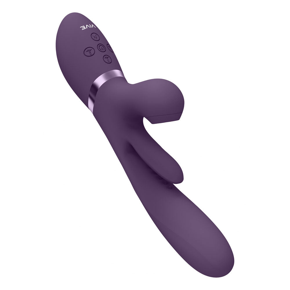Vive Ena Purple Purple 25 Cm Usb Rechargeable Thrusting Vibrator With Air Wave Stimulator