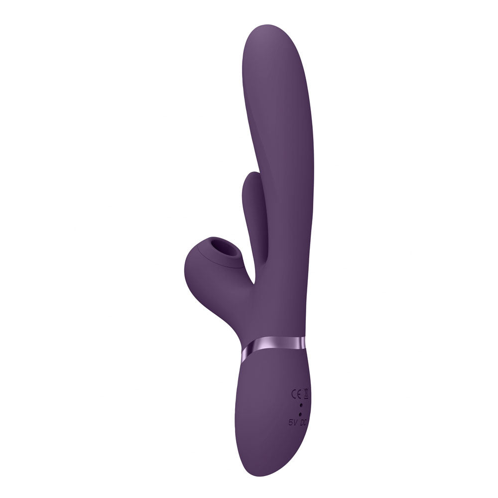 Vive Ena Purple Purple 25 Cm Usb Rechargeable Thrusting Vibrator With Air Wave Stimulator