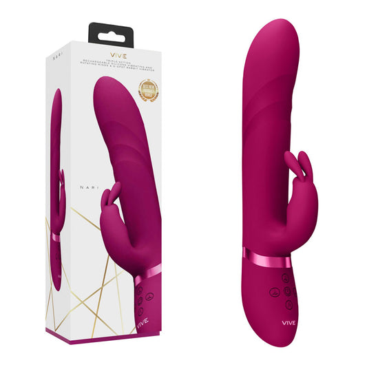 Vive Nari Pink Pink 24.1 Cm Usb Rechargeable Rabbit Vibrator