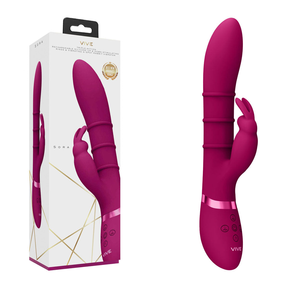Vive Sora Pink Pink 24.2 Cm Usb Rechargeable Rabbit Vibrator