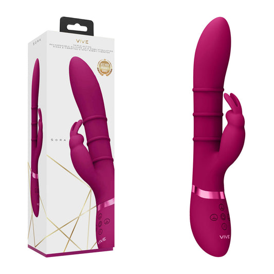 Vive Sora Pink Pink 24.2 Cm Usb Rechargeable Rabbit Vibrator