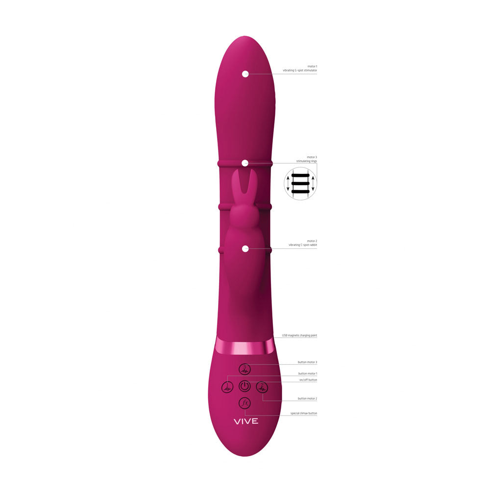 Vive Sora Pink Pink 24.2 Cm Usb Rechargeable Rabbit Vibrator