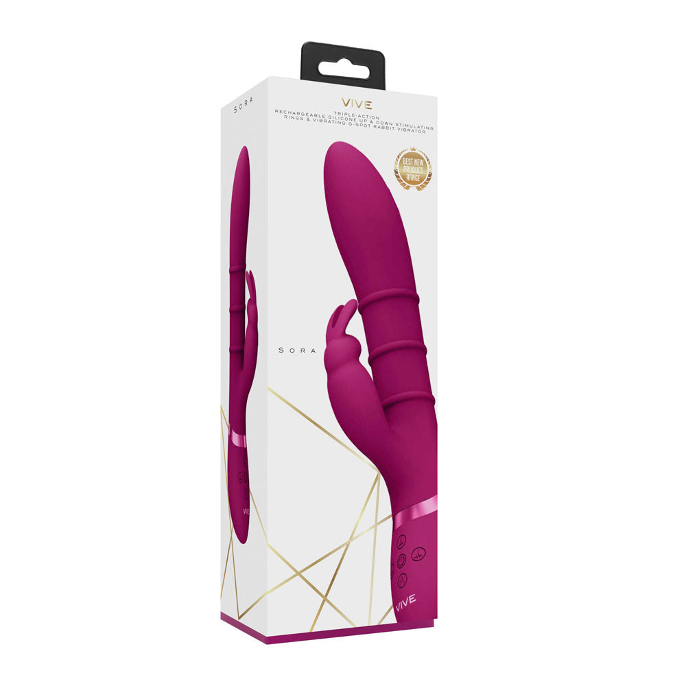 Vive Sora Pink Pink 24.2 Cm Usb Rechargeable Rabbit Vibrator