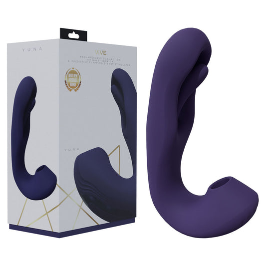 Vive Yuna Purple Purple Usb Rechargeable Flapping Vibrator With Air Pulsation