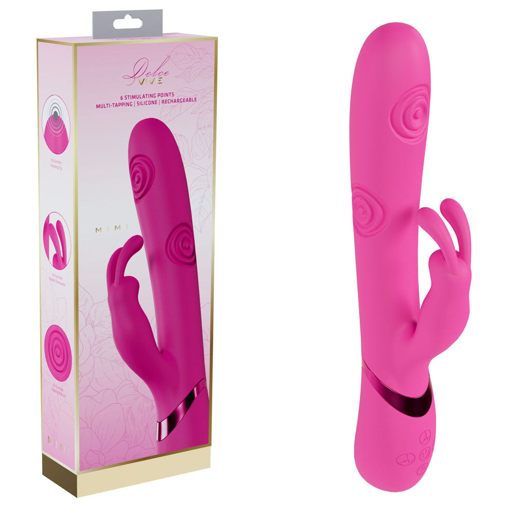 Vive Mimi Pink Pink 25 Cm Usb Rechargeable Vibrating & Tapping Rabbit Vibrator