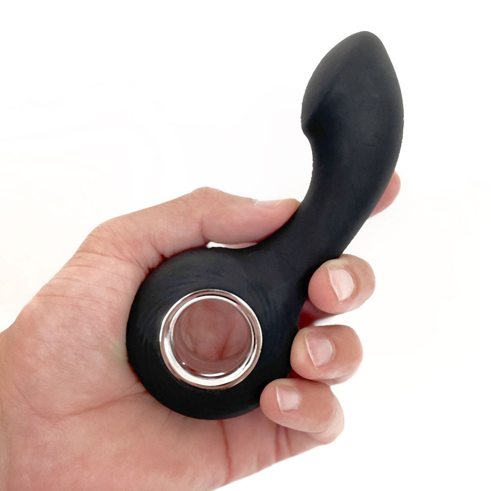 Vers Rechargeable Silicone P Spot Vibe Black 13 Cm Usb Rechargeable Prostate Massager