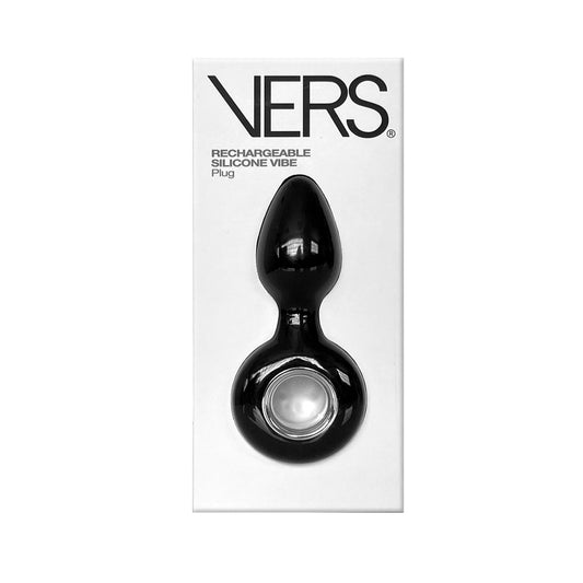 Vers Rechargeable Silicone Plug Vibe Black 12.5 Cm Usb Rechargeable Vibrating Butt Plug