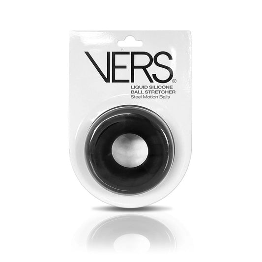 Vers Liquid Silicone Steel Motion Ball Stretcher Black Ball Stretcher Ring With Steel Motion Balls