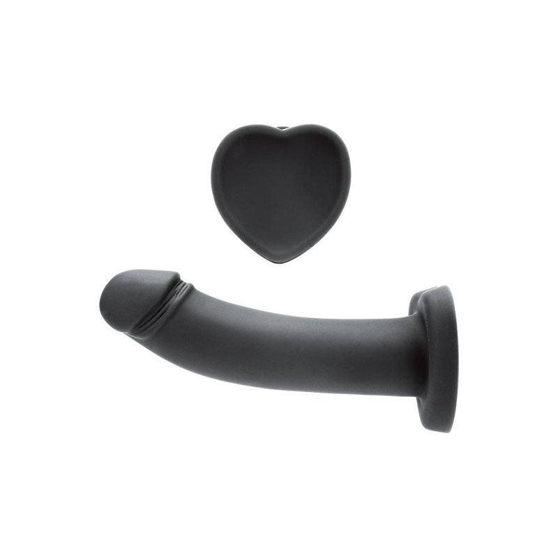 Whip Smart Heartbreaker 7'' Heart Base Dildo Black 17.8 Cm Dong With Heart Shaped Base