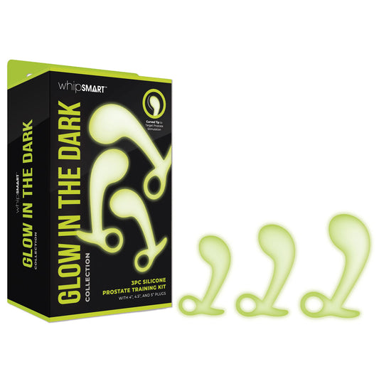 Whip Smart Glow In The Dark 3pc Prostate Training Kit Glow In Dark Prostate Massagers Set Of 3 Sizes