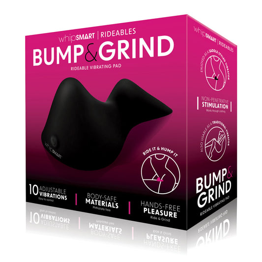 Whip Smart Bump & Grind Black Rechargeable Rideable Vibrating Pad
